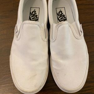 Women’s size 6.5 white slip-on Vans